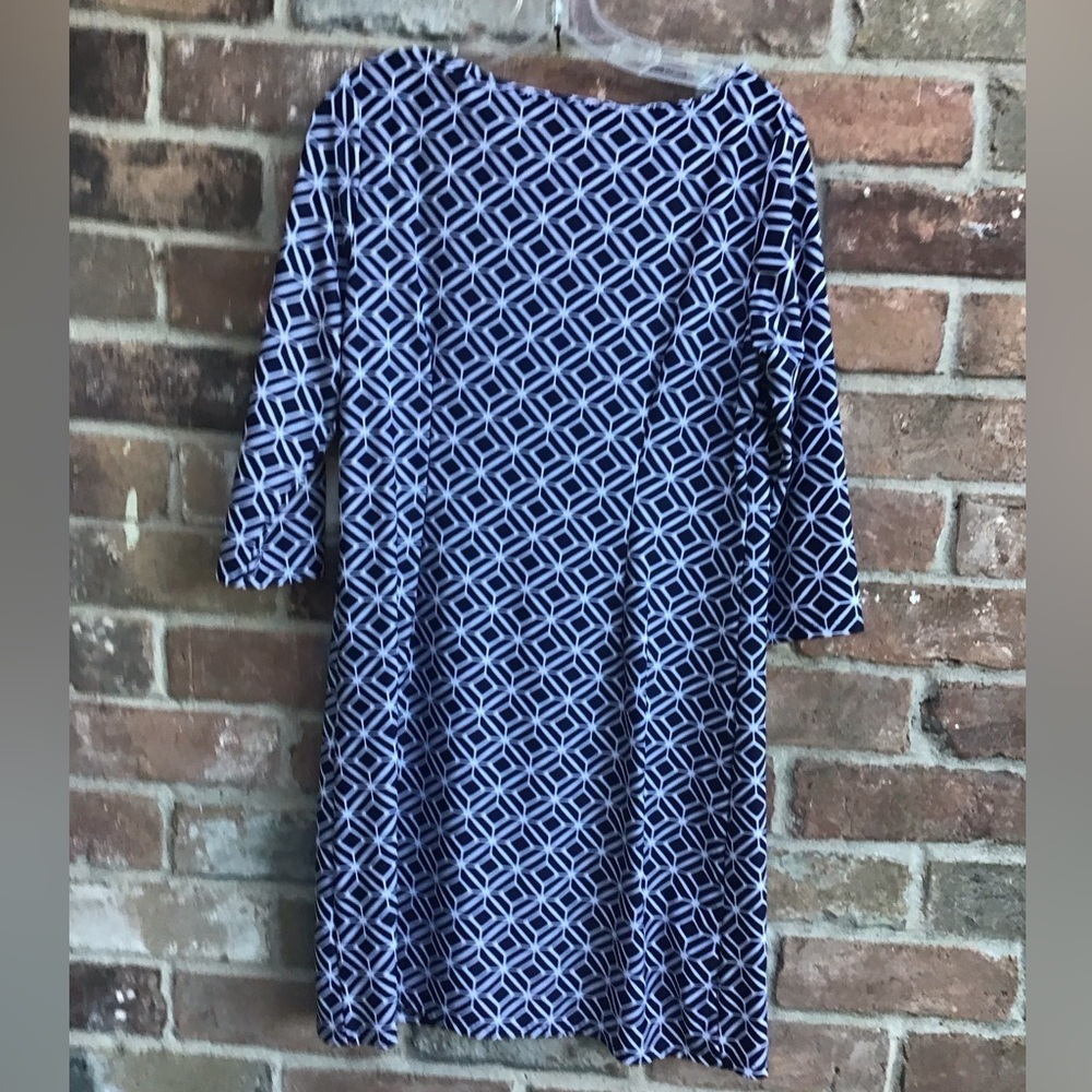 Jude Connally Blue and White Geometric Dress medium